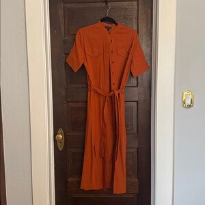 Rag & Bone Short Sleeve Shirt Dress - Color Rust, Size S